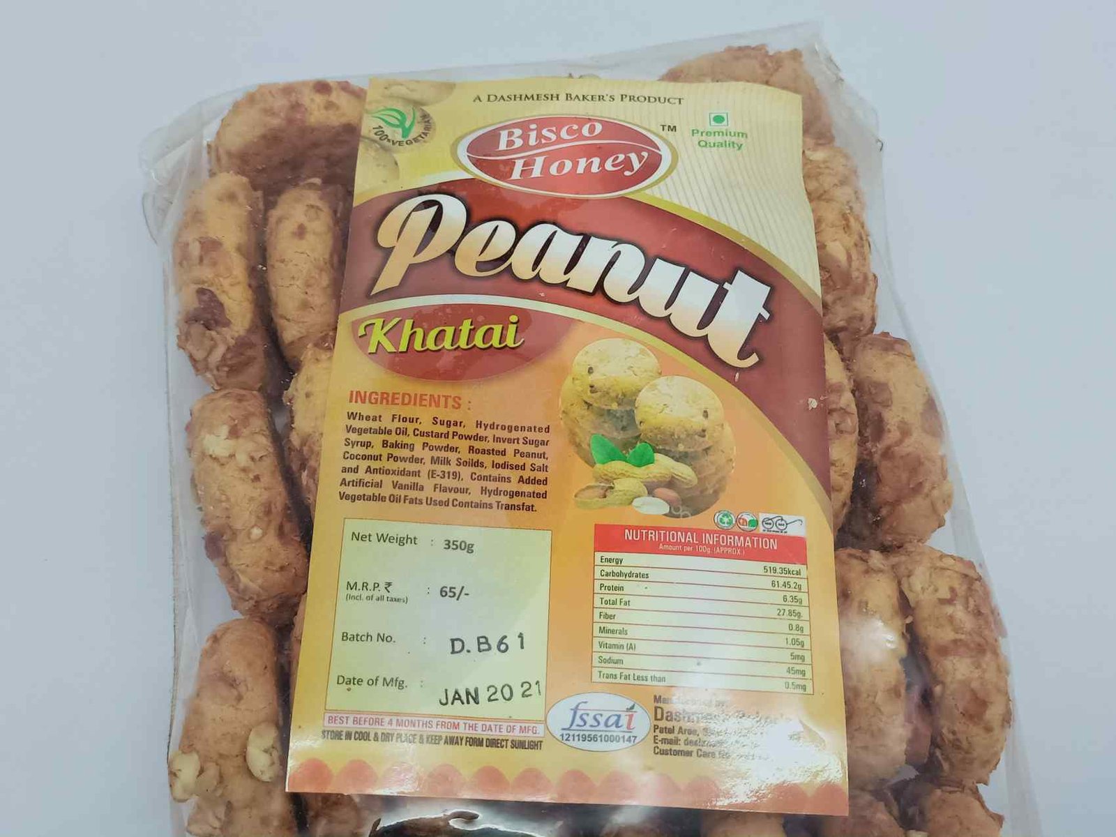 Bisco Honey peanut khatai, 350 gram