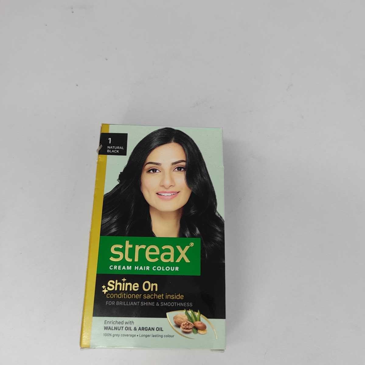 Streax cream hair colour( natural black 1)