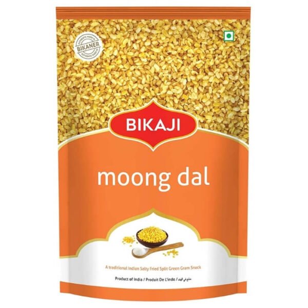 Bikaji asli Bikaneri moong daal, a traditional Indian salty fried split green gram snacks Namkeen