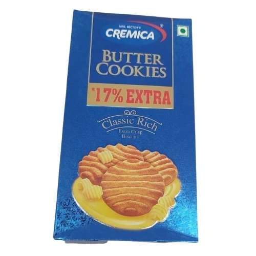 Cremica butter cookies 17% extra , classic rich extra-crisp biscuits, 100 grams + 17 grams extra
