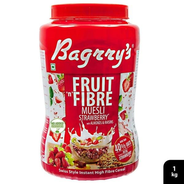 bagrry s fruit n fibre strawberry muesli with almonds raisins 1 kg product images o490009325 p490009325 0 202203150751