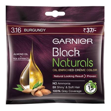 Garnier Black Naturals Oil Enriched Cream Colour Natural Burgundy No Ammonia, 20 ml