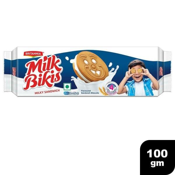 Britannia Milk Bikis Milk Cream Biscuits 100 g