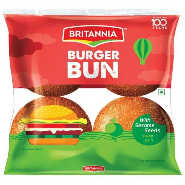 Britannia Sesame Seeds Burger Bun 200 g ( Pack of 4)