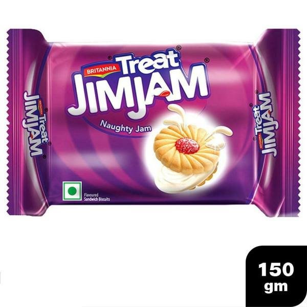 Britannia Treat Jim Jam Cream Biscuits 150 g