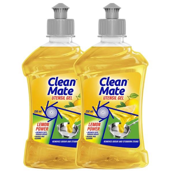 CleanMate Lemon Power Utensil Gel 250 ml (Pack of 2)