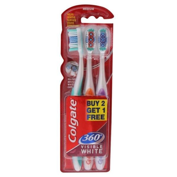 colgate 360 degree visible white medium toothbrush buy 2 get 1 free product images o491113024 p491113024 0 202203170631