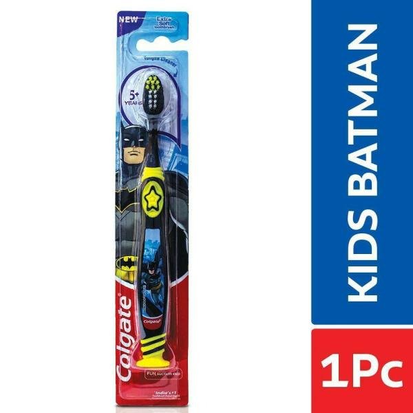 Colgate Batman (Extra Soft) Kids Toothbrush with Tongue Cleaner (5+ Years)