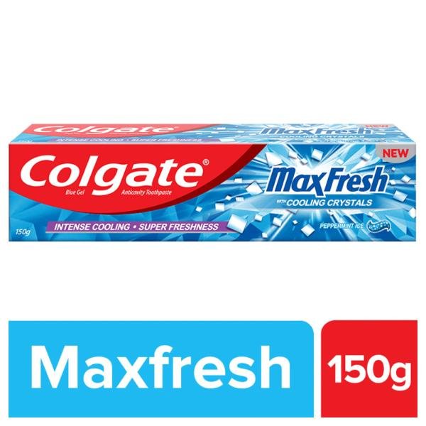 colgate max fresh peppermint ice blue gel toothpaste 150 g product images o490002184 p490002184 0 202204261914