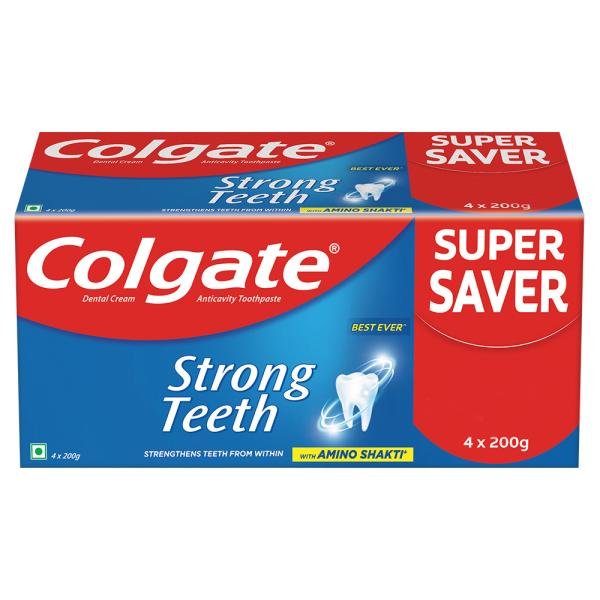 colgate strong teeth dental cream toothpaste 200 g pack of 4 0 20220407