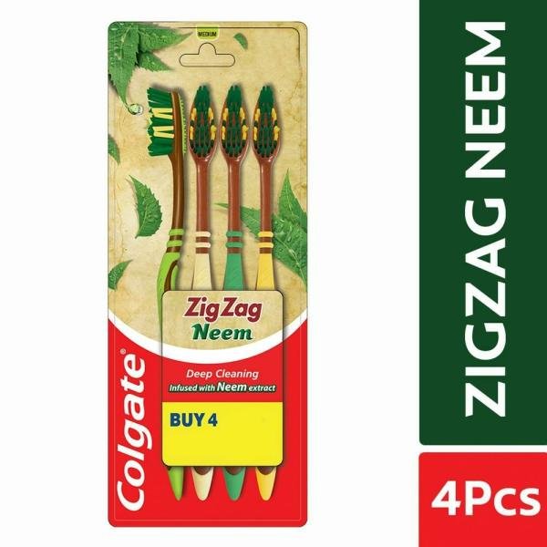 colgate zig zag neem deep cleaning medium toothbrush 4 pcs product images o491652551 p590033796 0 202203170555