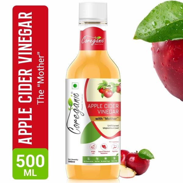 coreganic apple cider vinegar for weight loss with strand of mother unfiltered and undiluted 500ml product images orva03ettcs p590786268 0 202109160730