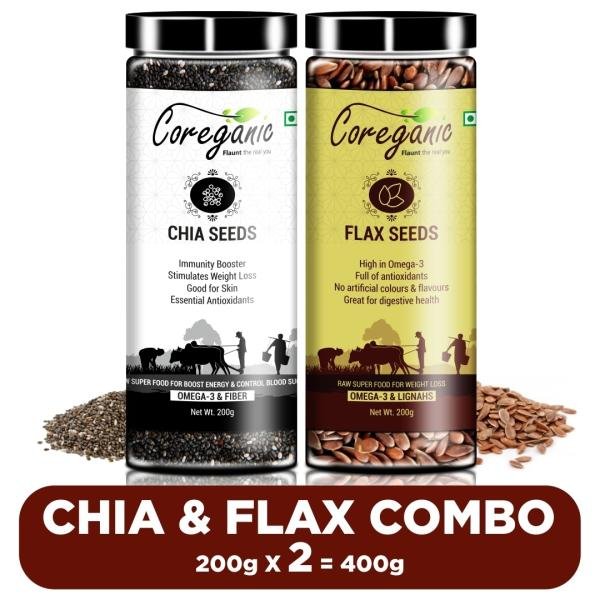 coreganic certified raw combo chia flax seeds raw superfood for weight loss 200 g pack of 2 product images orvbruoe4yq p590593343 0 202108281733