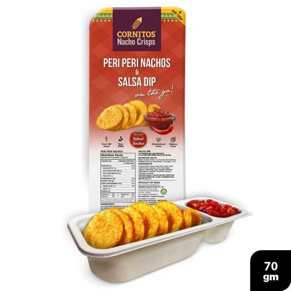 Cornitos Peri Peri Nachos & Salsa Dip Tray 70 g