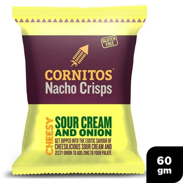 Cornitos Sour Cream & Onion Nachos Crisps 60 g