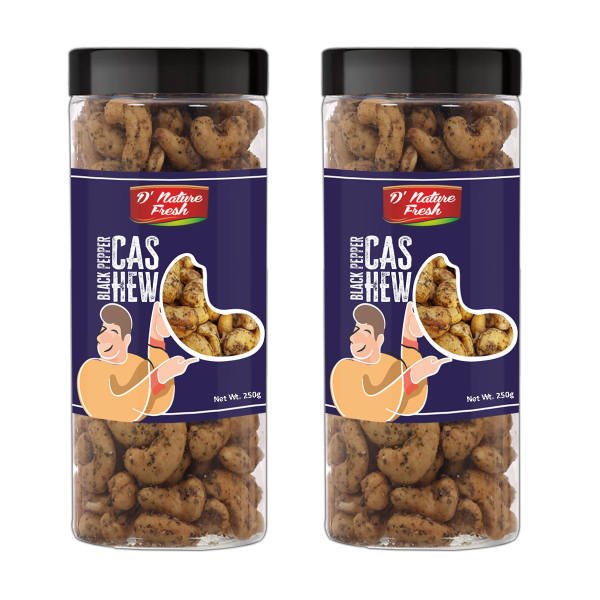 d nature fresh roasted salted black pepper cashews nut kaju 500g jar pack of 2 250g each product images orvsednhzrh p590901089 0 202111242355