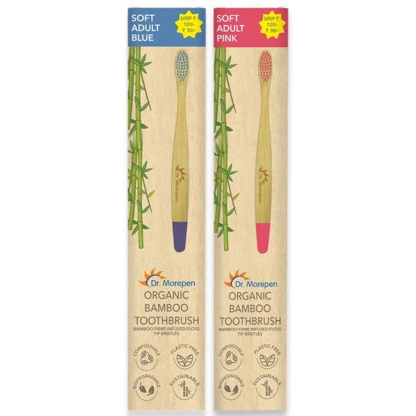 dr morepen organic bamboo toothbrush for adults pink blue product images orv8cdjbnm9 p591089153 0 202202250831