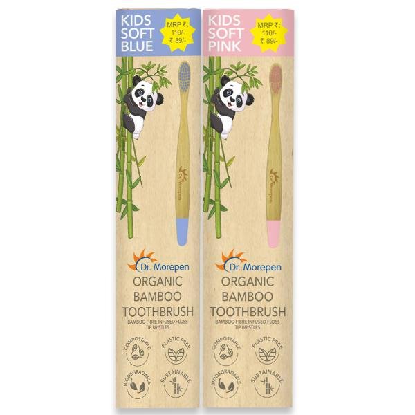 dr morepen organic bamboo toothbrush for kids soft pink soft blue product images orvcgiokat8 p591093047 0 202202251112