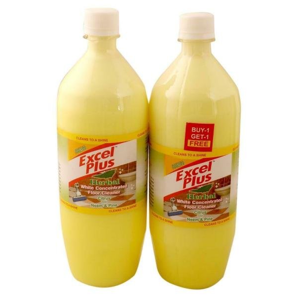 Excel Plus Herbal Citrus with Neem & Pine White Concentrated Floor Cleaner 1 L (Buy 1 Get 1 Free)