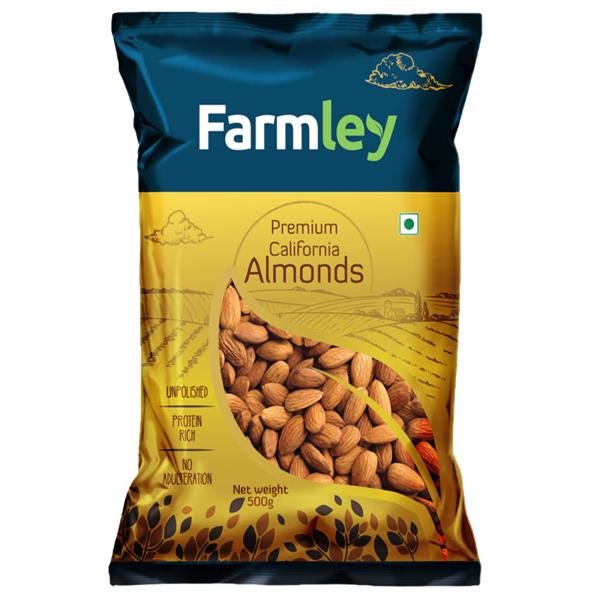 farmley premium california almonds 100 natural 2 times crunchier 500g product images orvzbrx3kjk p590362406 0 202202081508