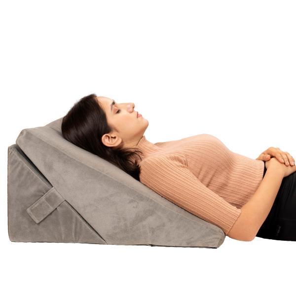 fovera adjustable acid relux bed wedge pillow grey velvet product images orvjmswavll p590950220 0 202112171807