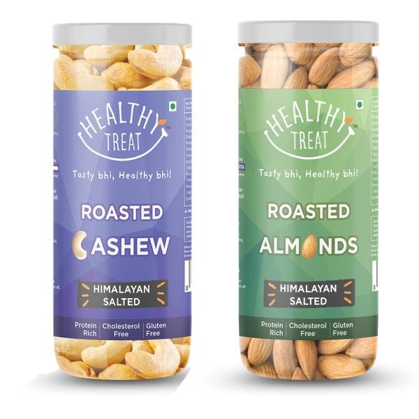 healthy treat premium roasted almond and cashew combo himalayan salted 300 gm pack of 2 150 gm each product images orvhue5knla p591102785 0 202202251954