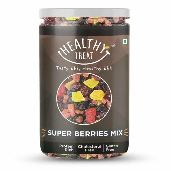 Healthy Treat Super Berries Mix 250 gm | 7+ Varieties like Cranberries, Blueberries, Strawberries, Dried Cherries, Black Current, Raisins, Dried Mango | Gluten Free , Vegan