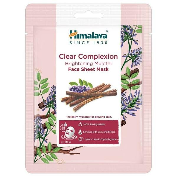 himalaya clear complexion brightening mulethi face sheet mask 30 g product images o492651045 p590990678 0 202203170209