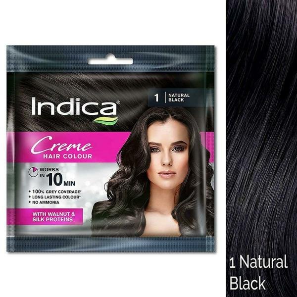 Indica 10 Minute Creme Hair Colour, Natural Black 40 ml