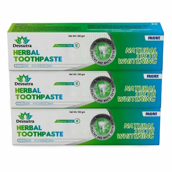 Jagat Devsutra Dr. Recommended Ayurvedic HERBAL Fresh Mint Flavour Toothpaste Combo Pack Offer – 1 Pack of 3 (100g X 3)