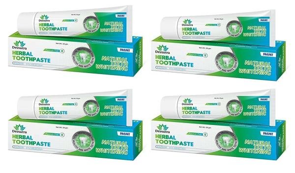 Jagat Devsutra Dr. Recommended Ayurvedic HERBAL Fresh Mint Flavour Toothpaste Combo Pack Offer Pack of 4 (50g X 4)