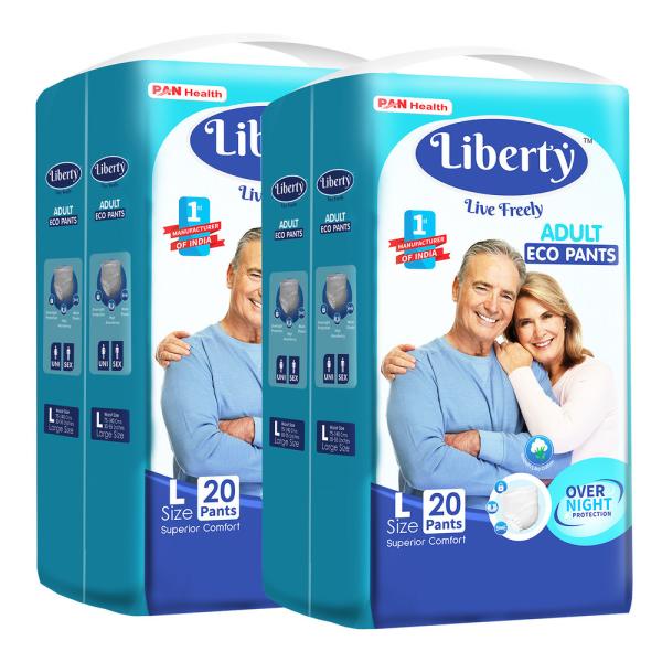 liberty eco adult unisex large diaper pants 20 pcs for waist size 75 140 cm pack of 2 product images orvyhde09cc p590947509 0 202112150755