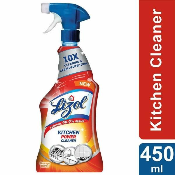 Lizol Orange Burst Kitchen Power Cleaner Trigger Spray 450 ml