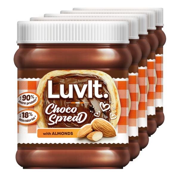luvit choco spread with almond smooth delicious 90 more protein best for chocolate bread cakes shakes dosa roti pack of 5 310g each product images orv54kubmqm p591126022 0 202202261319