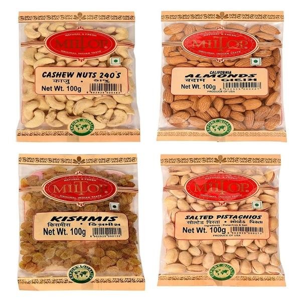 miltop dry fruits all in one trial combo 2 400g almond cashew w240 pista salted raisin 100g each product images orvelqddsuf p590359999 0 202107121218