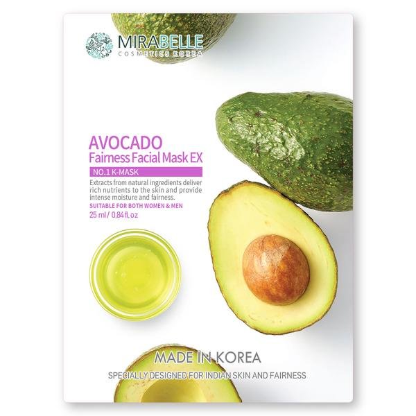 mirabelle korea avacado fairness facial sheet mask ex 25 ml 0 20210226