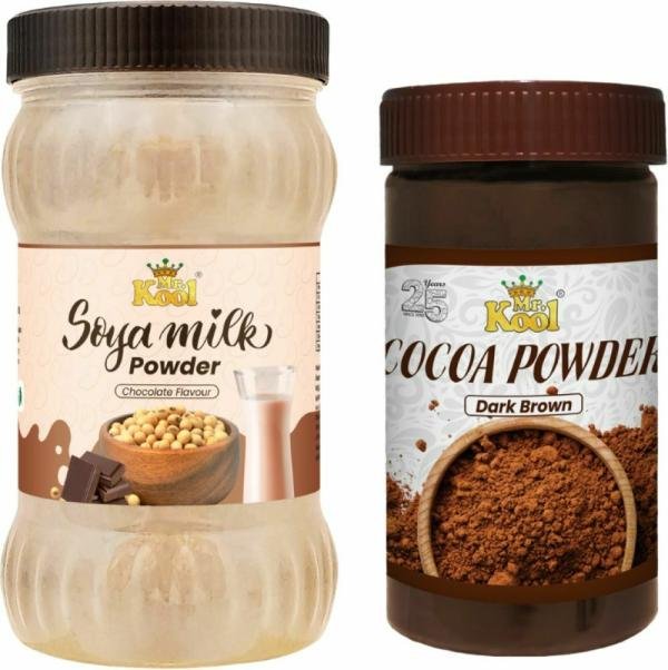 mr kool chocolate soya milk powder 200gm and dark brown cocoa powder 100gm pack of 2 product images orvvnmud2tr p597968332 0 202301301924