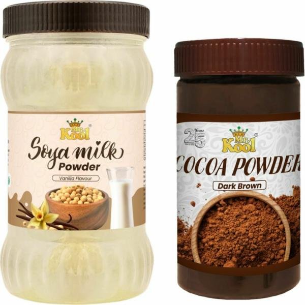 mr kool vanilla flavor soya milk powder 200gm and dark brown cocoa powder 100gm product images orvnigc95ya p597968367 0 202301301925