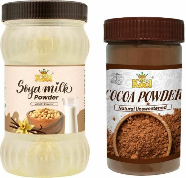 mr kool vanilla soya milk powder 200gm and natural unsweetened cocoa powder 100gm combo 200 gm 100gm product images orvf1tpbhgf p597966861 0 202301301829