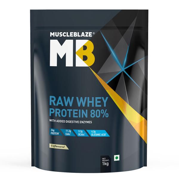 muscleblaze raw whey protein concentrate 80 with added digestive enzymes unflavoured 1 kg 2 2 lb 33 servings product images orvzfool1e1 p590362048 0 202107191443