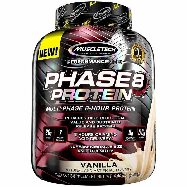 muscletech phase8 muscle builder vanilla whey protein sustained release 8 hour protein shakes 26 g of protein 5 6 g of bcaa 50 servings product images orvcxakogbj p590363257 0 202107261621