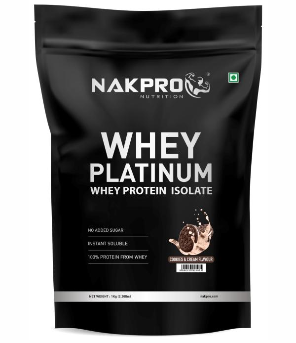 nakpro platinum cookies and cream flavour whey protein isolate supplement powder 1 kg product images orvxvnrtehb p590593956 0 202108281849