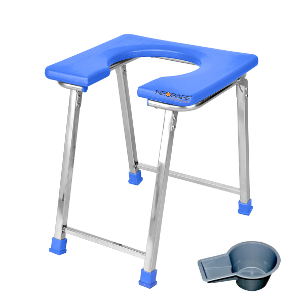 neosafe stainless steel premium folding shower bathing room mobile commode stool indian toilet seat for elderly disabled man and pregant women support safe chair anti slip bush blue product images orv1ils4rgd p591000565 0 202202081151