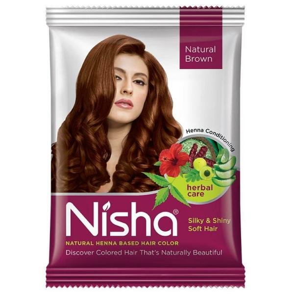 nisha herbal care silky shiny natural heena based hair color natural brown 25 g product images o491934223 p590316965 0 202203152230