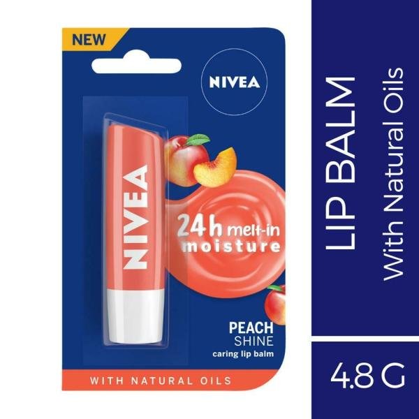 nivea 24 hour melt in moisture caring lip balm peach shine 4 8 g product images o491238122 p491238122 0 202203150836