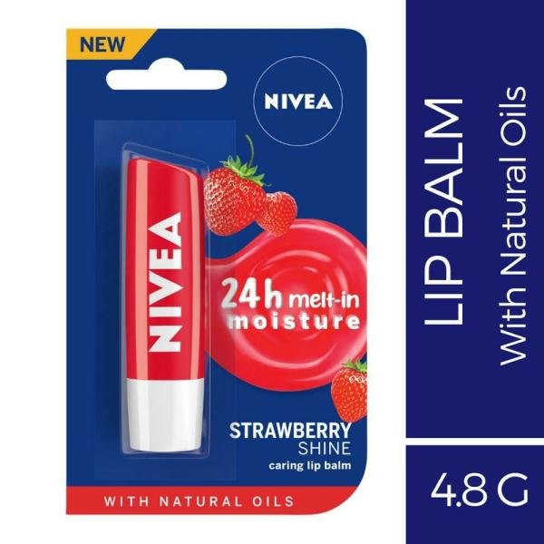 nivea 24h caring lip balm with natural oils strawberry shine 4 8 g product images o490180138 p490180138 0 202203170604