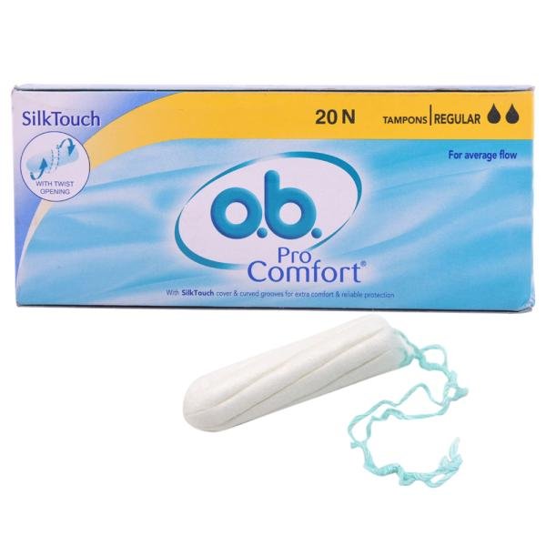 o b pro comfort silk touch tampons regular for average flow 20 pcs 0 20210120