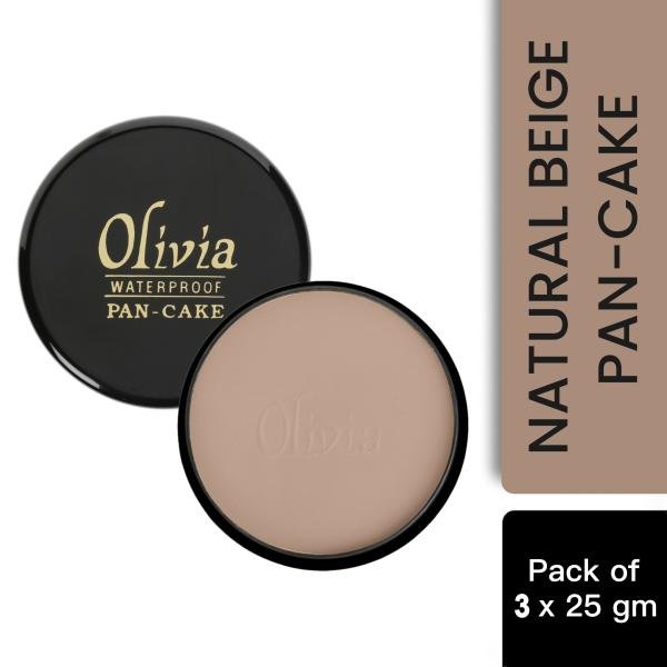 olivia 100 waterproof pan cake natural beige makeup concealer 25g shade no 25 pack of 3 product images orvuizozln7 p591158669 0 202202280332