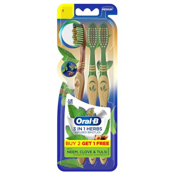 oral b 3 in 1 herbs medium toothbrush buy 2 get 1 free product images o492848096 p591193839 0 202204061904