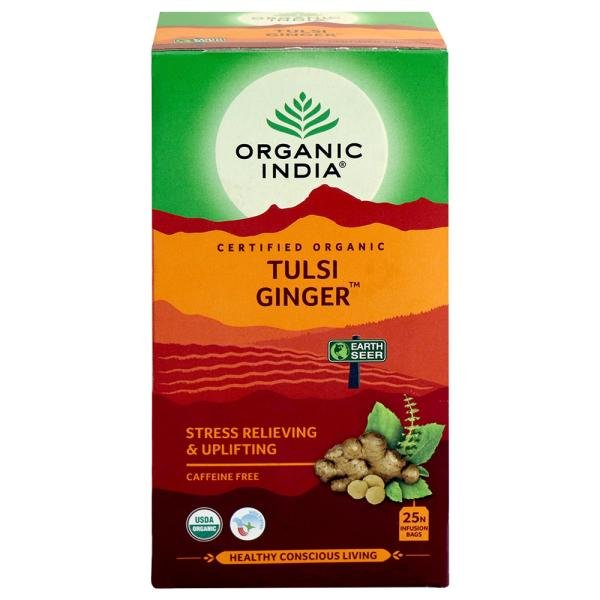 organic india tulsi ginger tea bags 25 pcs carton 0 20220425